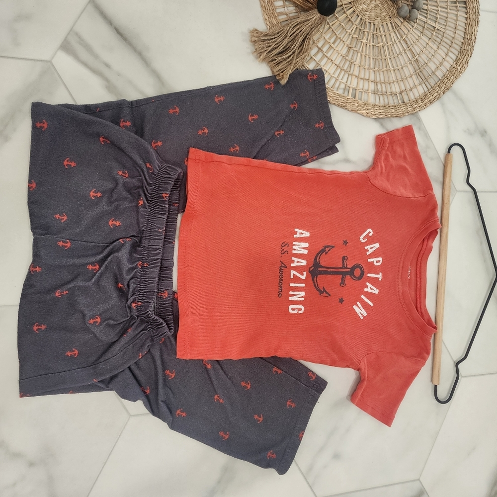 [ Carter's] size 6, boys coral and gray pajama set- " captain awesome "⚓️🔱 - Picture 10 of 13